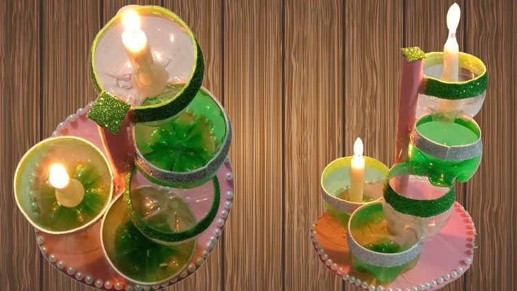 How To Make LED Candle Holder Using Plastic Bottle | DIY Plastic Bottle Craft Ideas | Art and Craft