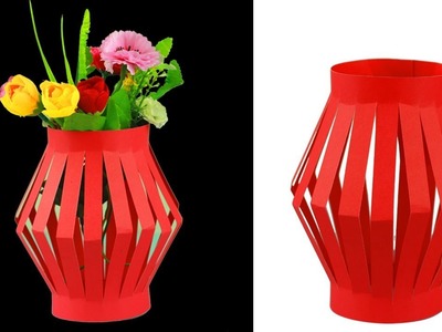 How To Make Paper Flower Vase Easy|Home Decorating Idea Handmade|Easy Paper Crafts(Paper Basket)