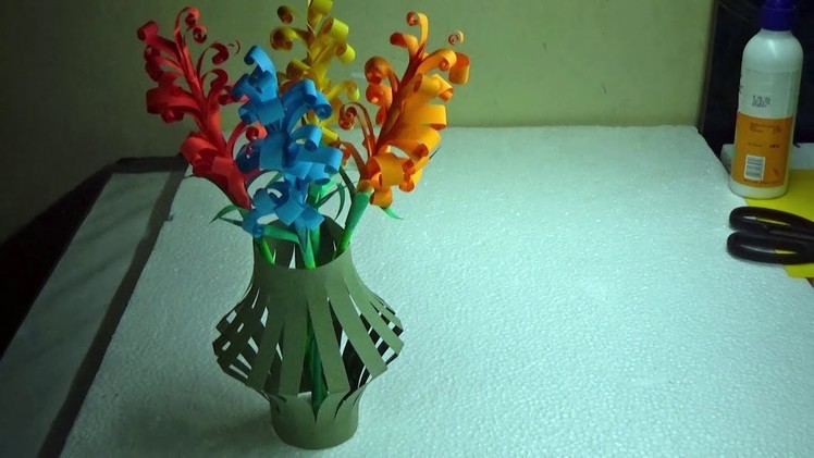 How To Make Paper Flower Vase || DIY Paper Crafts For Learning