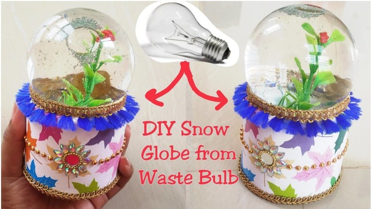 How to Make Snow Globe From Waste Materials.Best Out Of Fuse Bulb