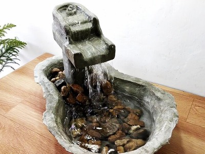 How to make very beautiful cemented waterfall fountain water fountain