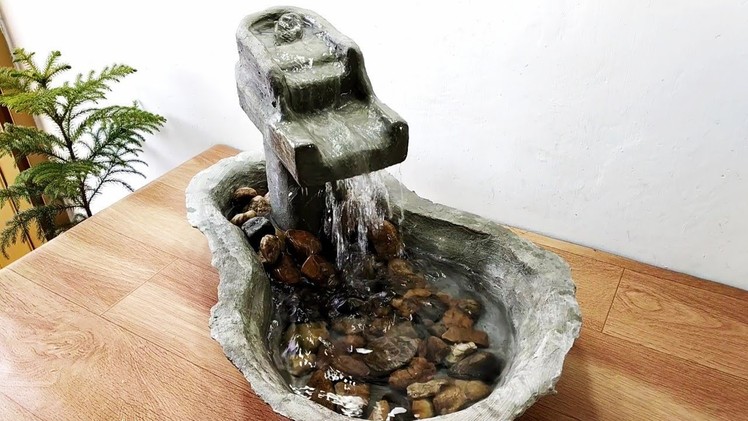 How to make very beautiful cemented waterfall fountain water fountain
