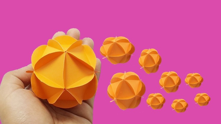 Only one minute origami paper ball easy crafts tutorial - how to make hanging paper ball decorations