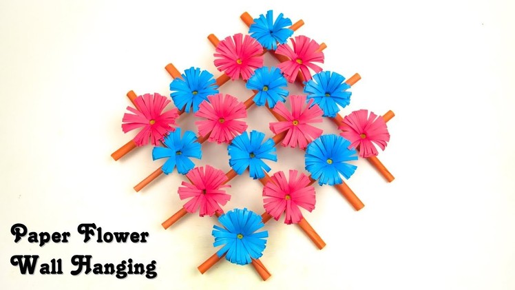 Paper Flower Wall Hanging | How to Make Paper Flower Wall Decoration | Home Decor Ideas
