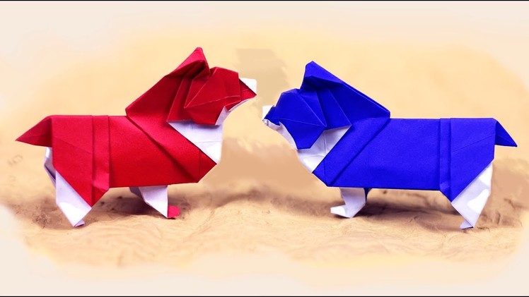 Paper Folding Art Origami: How to Make Corgi (Designed by Steven Casey)