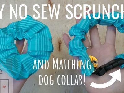 TUTORIAL: How to make No Sew Scrunchies | No Sew Hair Scrunchie and matching dog collar | DIY
