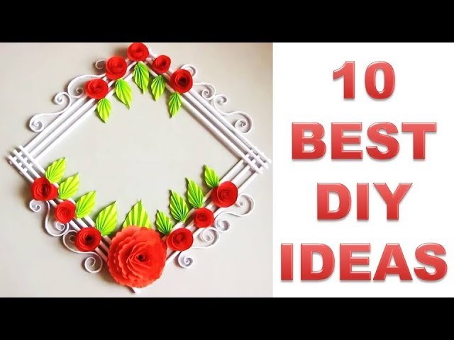 10 AMAZING Wall Hanging Making at Home | Paper Flower Wall Hanging