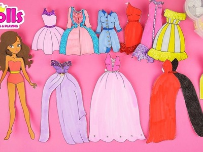 10 DRESSES FOR PAPER DOLLS HOW TO DRAW FOR GIRLS GLITTER PAINTING