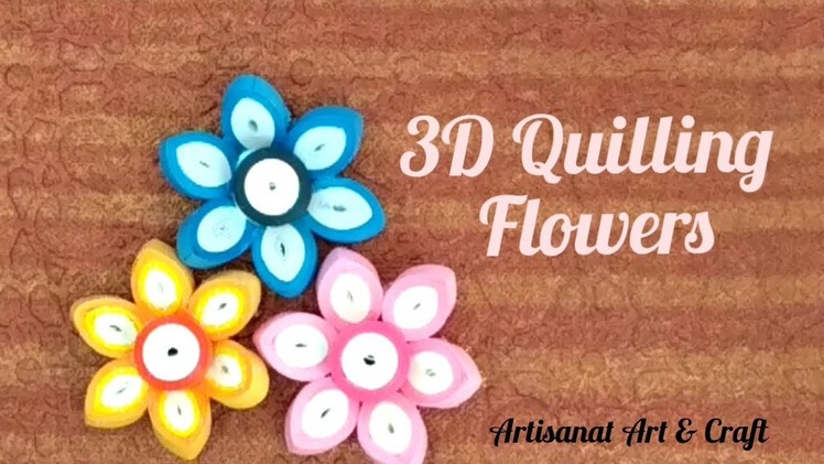 3D Quilling Flowers | Quilled Flowers | How to make Quilling 3D Flower