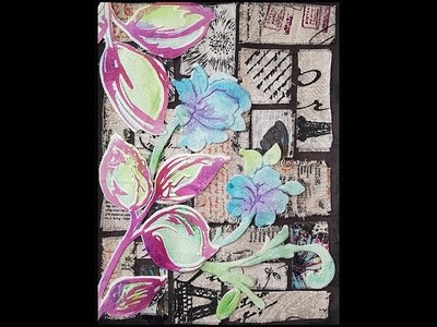 Art Journal Page - Paper.Fabric Mosaic Background