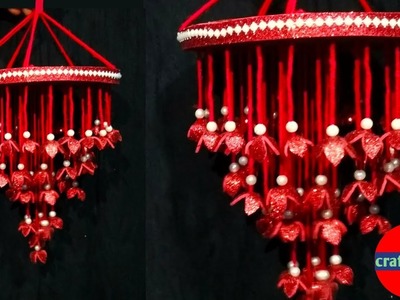 Beautiful chandelier using Glitter Paper. Wow. . Beautiful jhumar.Crafts Vine