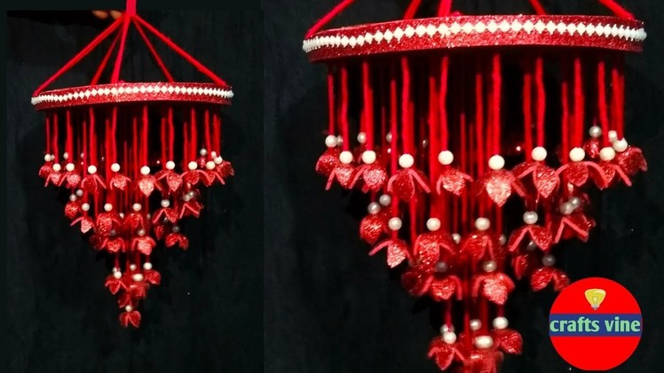 Beautiful chandelier using Glitter Paper. Wow. . Beautiful jhumar.Crafts Vine