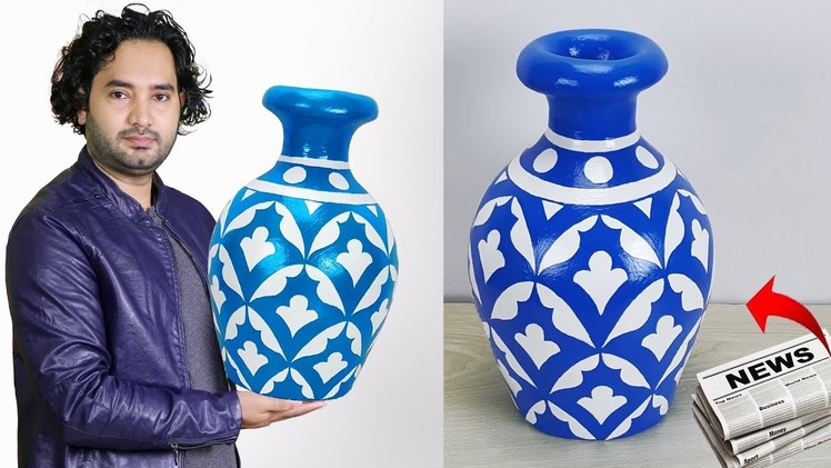 Big size corner flower vase  || Paper Flower Vase || Home decor ideas