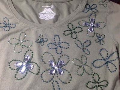 DIY Bead Embroidered T shirt