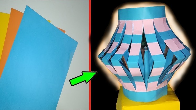 DIY colour paper lamp.lantern (Night Lamp) how to make a lamp light out of colour paper