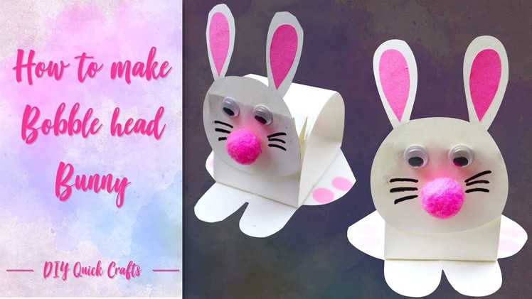 DIY Easy Paper Bunny for Easter Day | how to make bubble head paper bunny | craft  tutorial