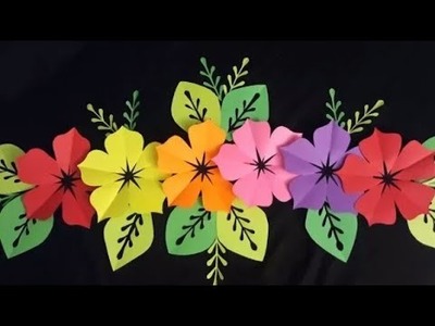 DIY: Easy Paper Flower with 5 Petals Craft Idea| Paper Flower Backdrop Idea| Paper Flower Ideas