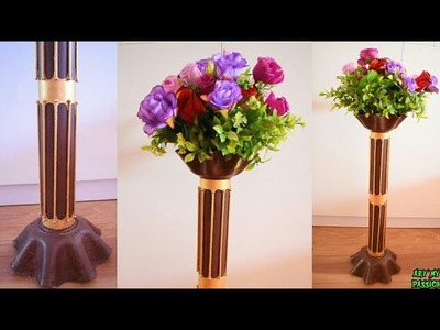DIY Flower Vase Out of Waste Newspaper and Pipe | Flower pot | Best Out Of Waste Idea | artmypassion