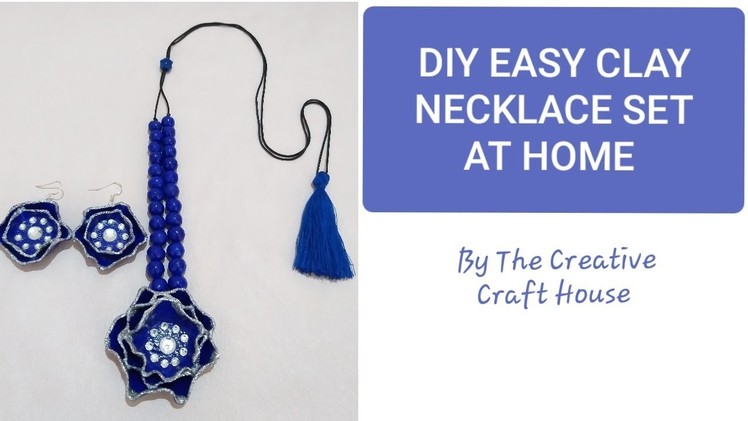Diy how to make easy trendy clay necklace set at home using mouldit.m-seal.shilpkar.air dry clay