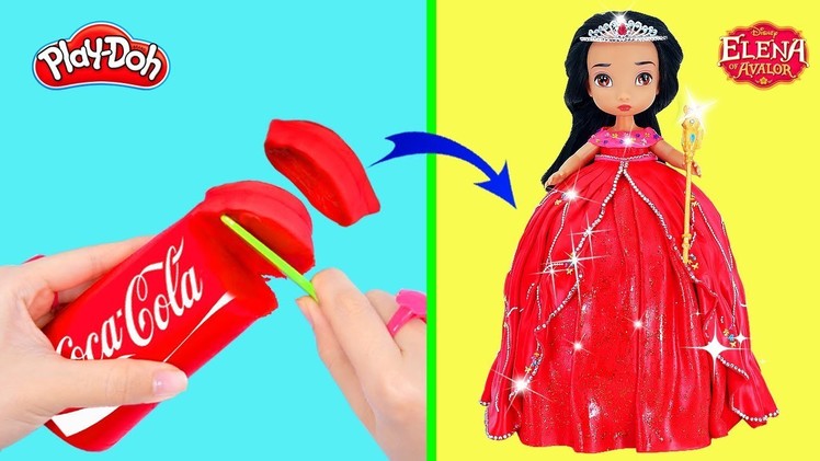DIY Making Easy ELENA OF AVALOR Dresses for Disney Dolls | Clay Ideas for Kids