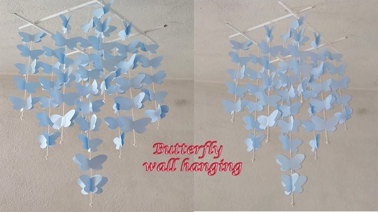 DIY paper butterfly wall hanging.paper butterfly wind chime.DIY room decor