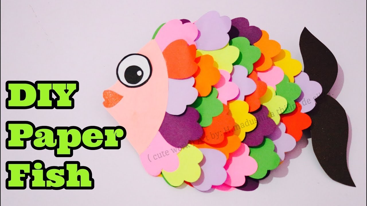 DIY Paper Fish Crafts. Easy Handwork Crafts Idea. ( Crafts For Kids )