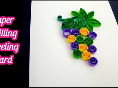 DIY Paper Quilling Grapes Card | How to make Paper Quilling Grapes Frame 98