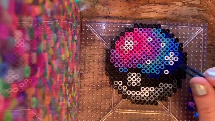 DIY Pokemon Perler Bead Crafting Ideas - Galaxy Pokeball!