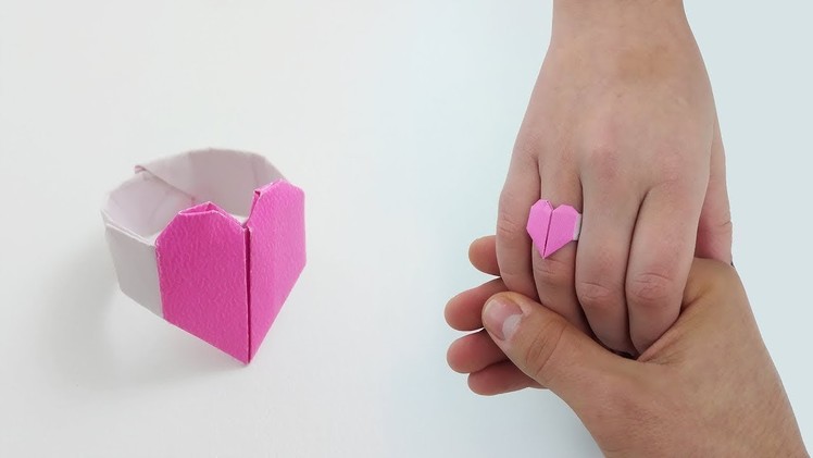 DIY Simple Origami Heart Rings Making 2019 - How To Make Heart Ring With Paper Very Easy