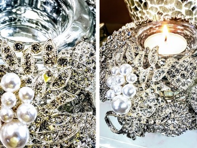 Dollar Tree Luxurious Brooch Candle Holder Centerpiece| DIY Centerpiece