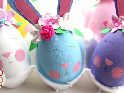 Easter Bunny Eggs - Flower Bunny DIY Eggs - Egg Decorating
