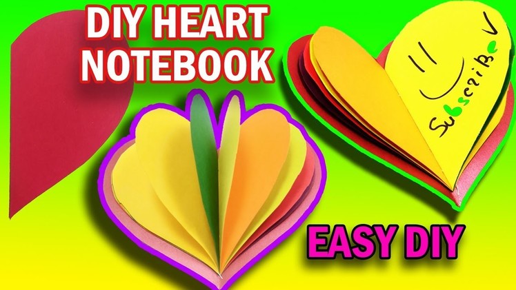 EASY DIY:  MINI NOTEBOOK RAINBOW HEART - Yakomoga