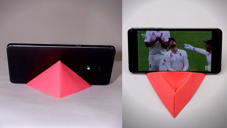 Homemade Mobile Stand Using Color Paper || DIY Origami Phone Holder