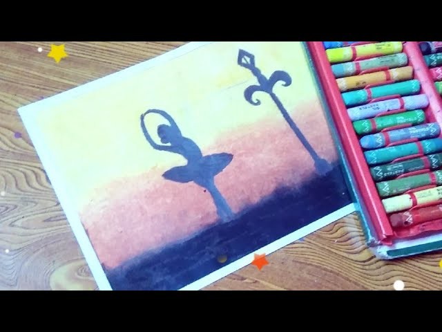 How to draw beautiful dancing girl painting with lamp withoil pastel for beginners step by step2019