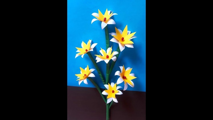 How to make easy paper stick flowers || DIY paper flowers || Bd crafts