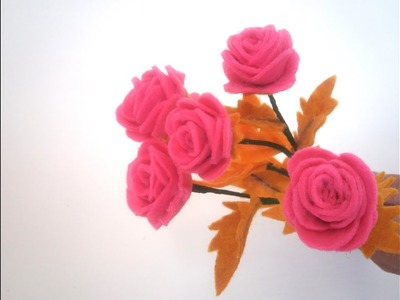 How to make Felt roses I Easy felt flower I Rose bouquet making