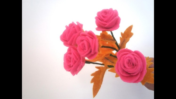 How to make Felt roses I Easy felt flower I Rose bouquet making