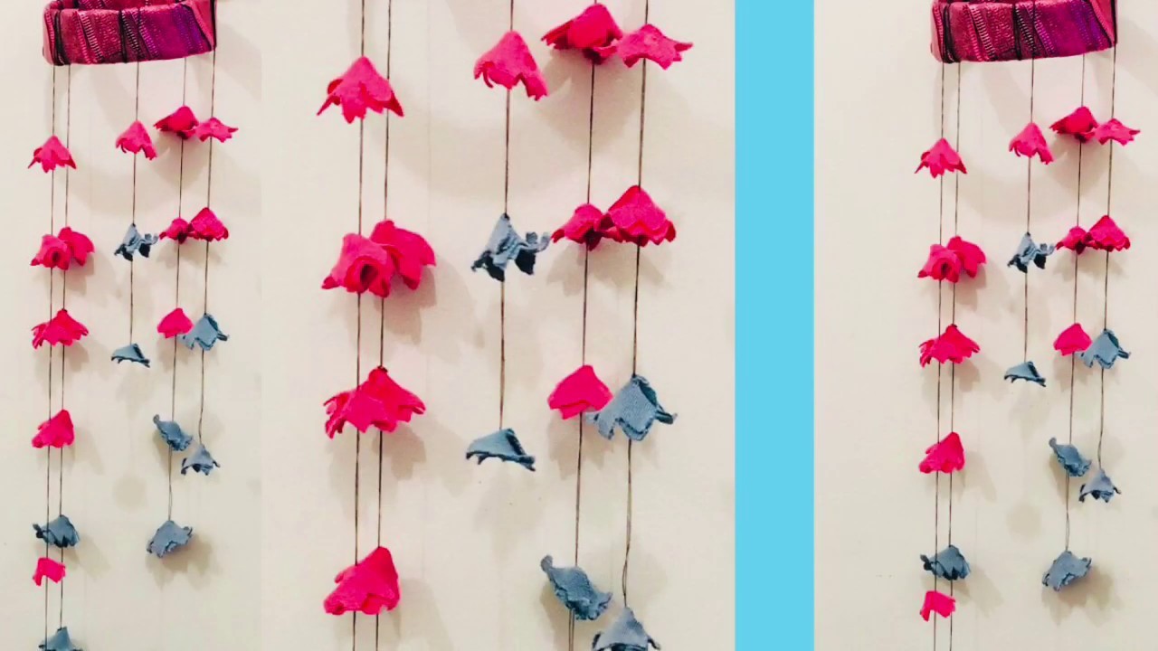 How To Make Flower Wall Hanging Using Waste Clothes . Best Out Of Waste