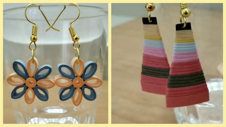 How to Make Light-weight Quilling Ear-Rings at Home? DIY 2019 @Simplified Crafts and Arts