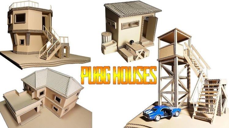 How To Make PUBG HOUSES Compilation GARAGE. GUARD TOWER, HARRY POTTER, FBOY SHACK DIY From Cardboard