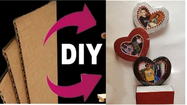 How to make unique photo frame at home.cardboard diy handmade picture frame Step by step