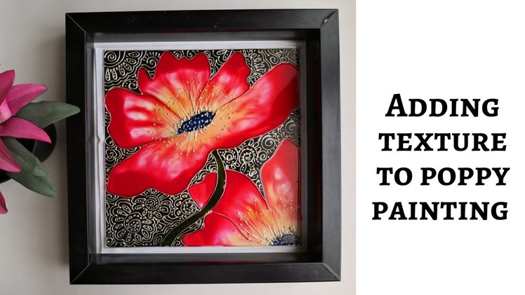 How to transform a simple design into gorgeous wall decor | glass painting technique|poppy painting