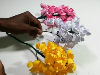 Making easy Paper flower || How to make Beautiful Guldasta_Empty plastic bottle vase making crafte