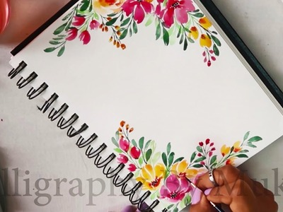 Paper Border Design + Hand Lettering. Hand Painted DIY | Watercolor Art