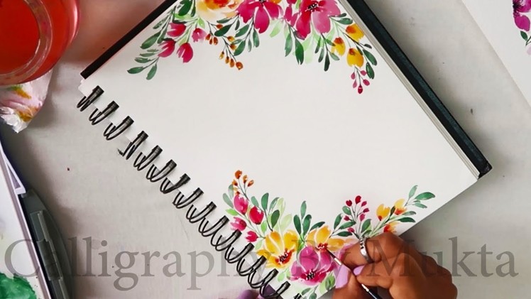 Paper Border Design + Hand Lettering. Hand Painted DIY | Watercolor Art