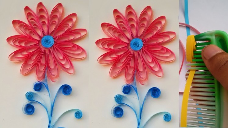Quilling flower handmade tutorial # how to make flower with quilling papers # quilling paper art