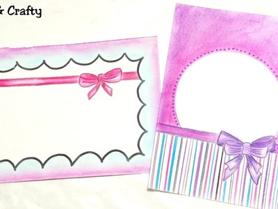Ribbon Draw | Easy Border Design on Paper | Designs for Front Page or Project by Arty & Crafty