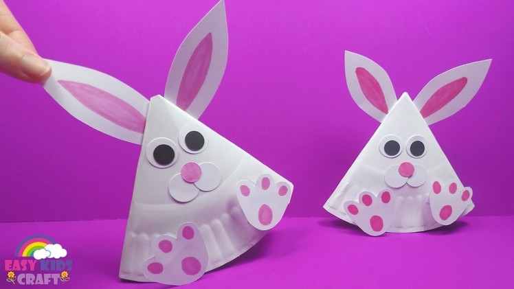 Rocking Paper Plate Bunny | Easter Crafts for Kids to Make