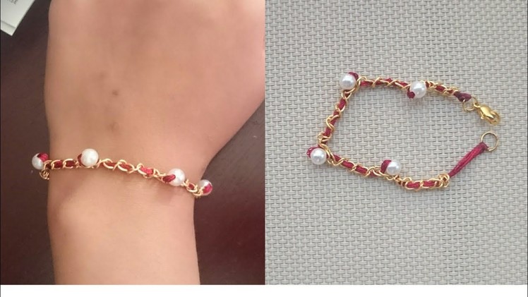 Silk thread bracelet| diy jewellery making| pearl bracelet|chain bracelet| diy bracelets