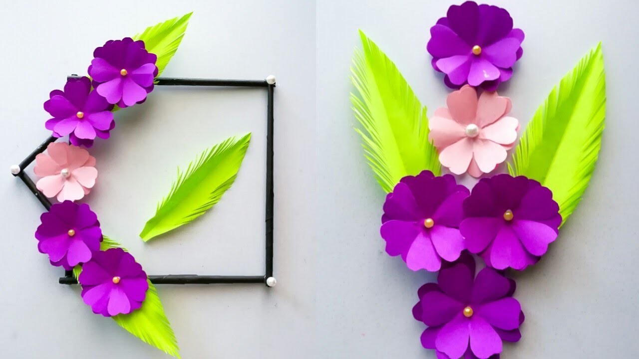 Simple and beautiful Paper flower wall hanging. Diy paper flower wall ...